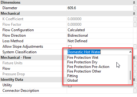 <b>System Classification</b> của pipe connector: Domestic Hot/Cold Water, Sanitary, Fire Protection Wet / Dry / Pre-Action…