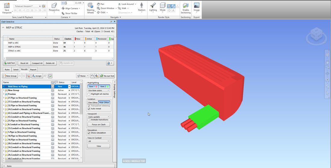 Kiểm tra va chạm trên Navisworks